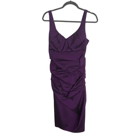 Melrose Bodycon Ruched Purple Dress Size 10 - Picture 7 of 12